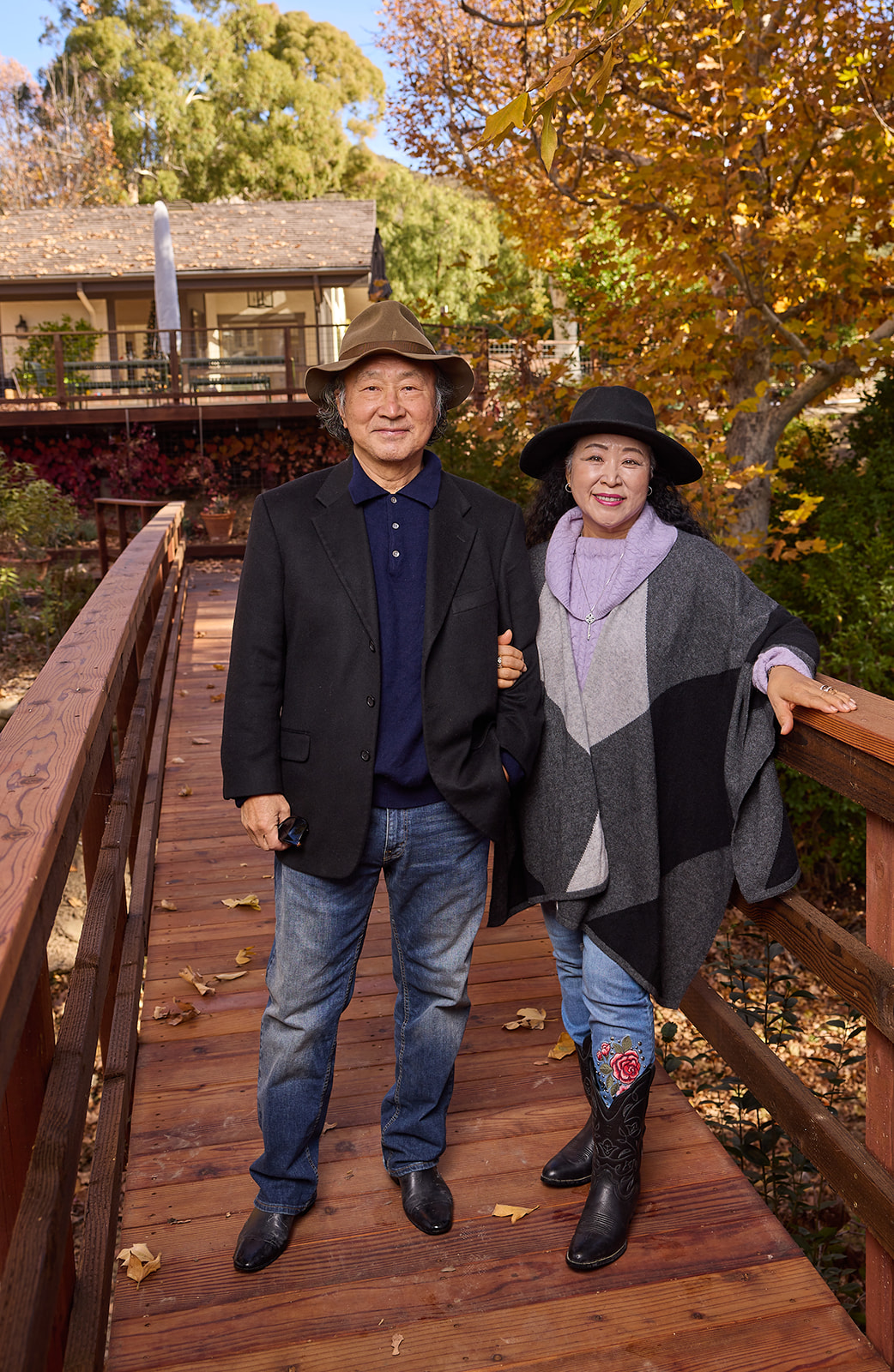 Married couple on a bridge